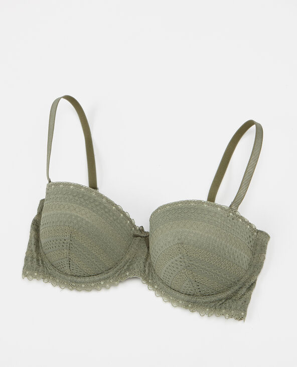 Soutien-gorge corbeille en dentelle vert de gris - Pimkie