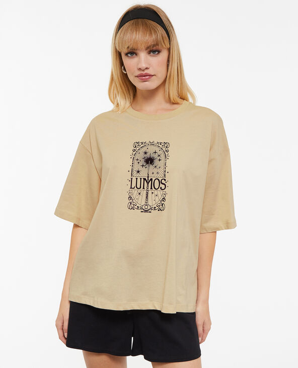 T-shirt oversize Lumos Harry Potter beige - Pimkie