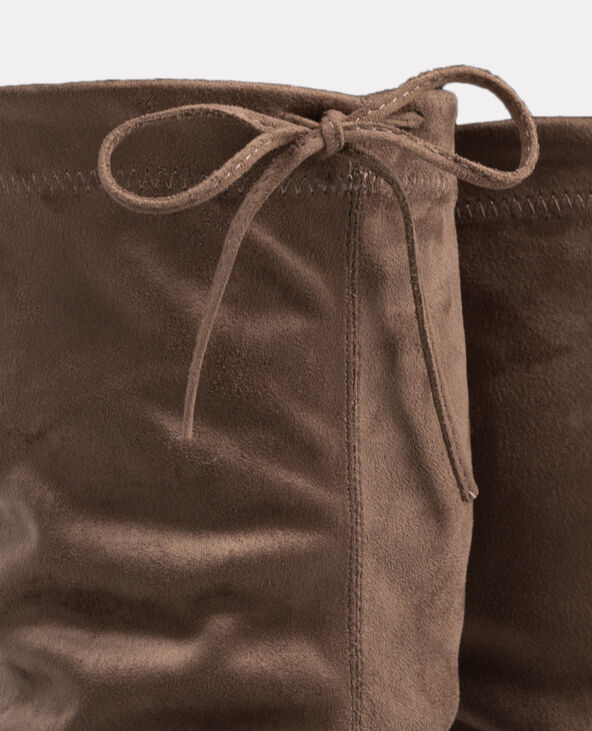 Bottes cuissardes microfibre taupe - Pimkie