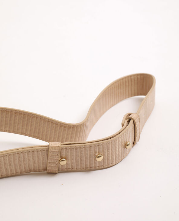 Sac à bandoulière effet croco beige - Pimkie