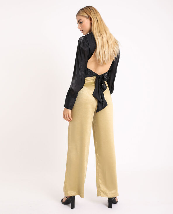 Pantalon large satiné orange - Pimkie