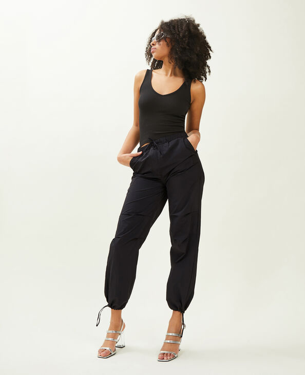 Pantalon parachute noir - Pimkie
