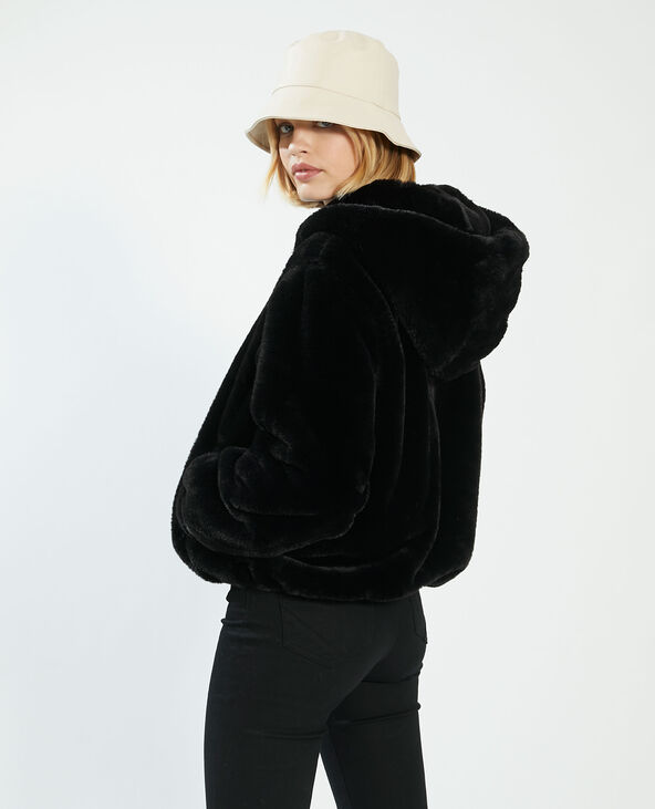 Blouson fausse fourrure noir - Pimkie
