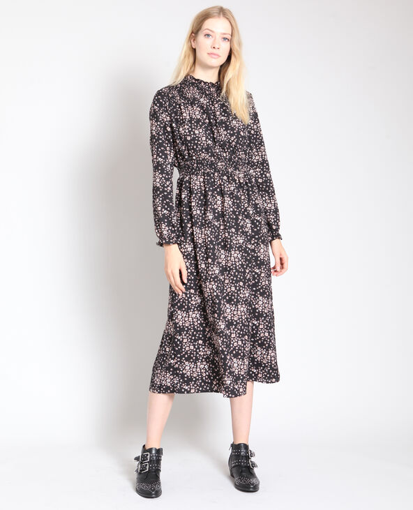 Robe longue à fleurs noir - Pimkie