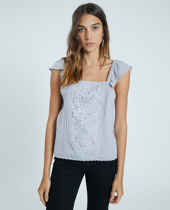 Top guipure gris clair - Pimkie