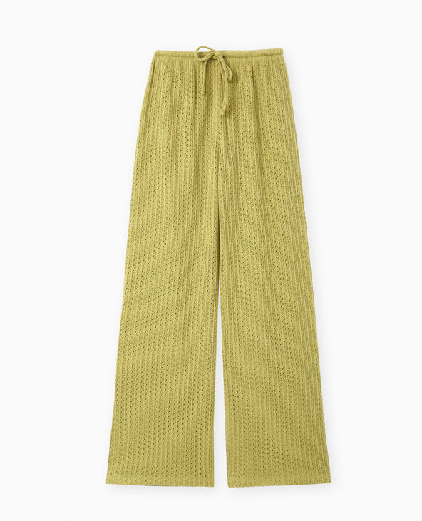 Pantalon ample en maille ajourée vert kaki - Pimkie