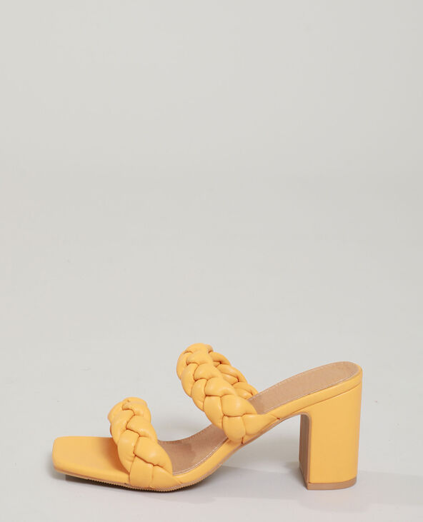 Mules tressees talon outlet