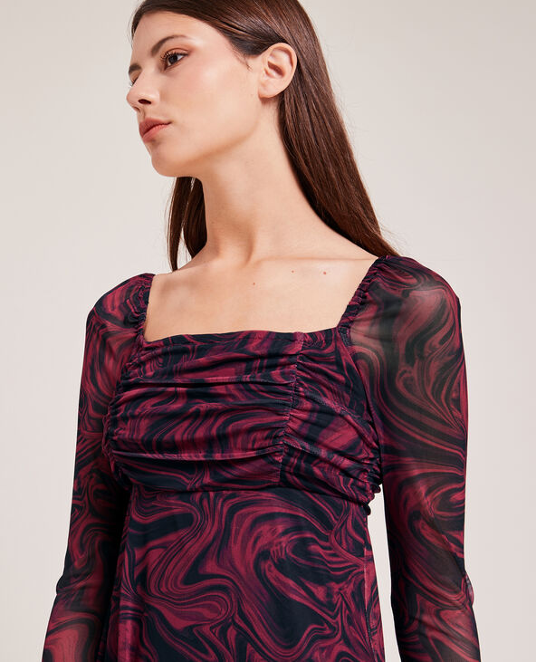 Robe courte encolure carrée rouge - Pimkie