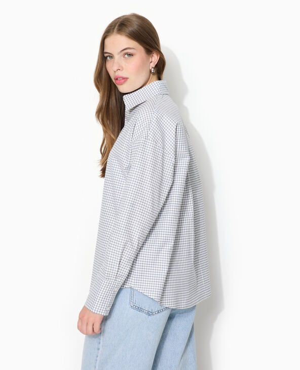 Chemise ample et droite à carreaux bleu - Pimkie