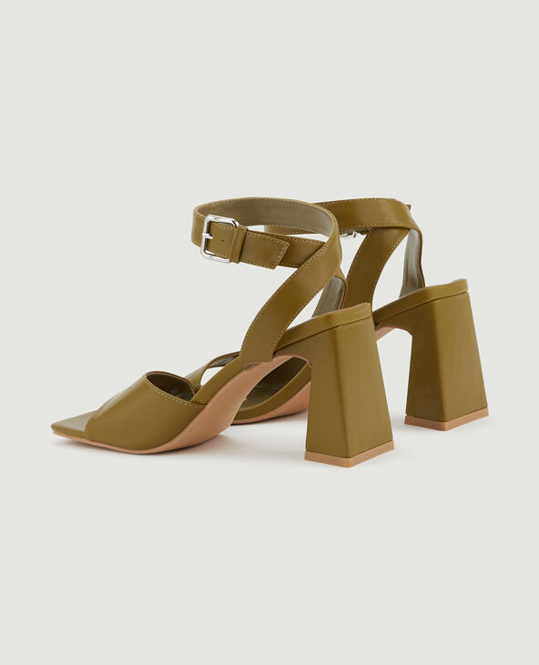 Sandales à talon vert de gris - Pimkie