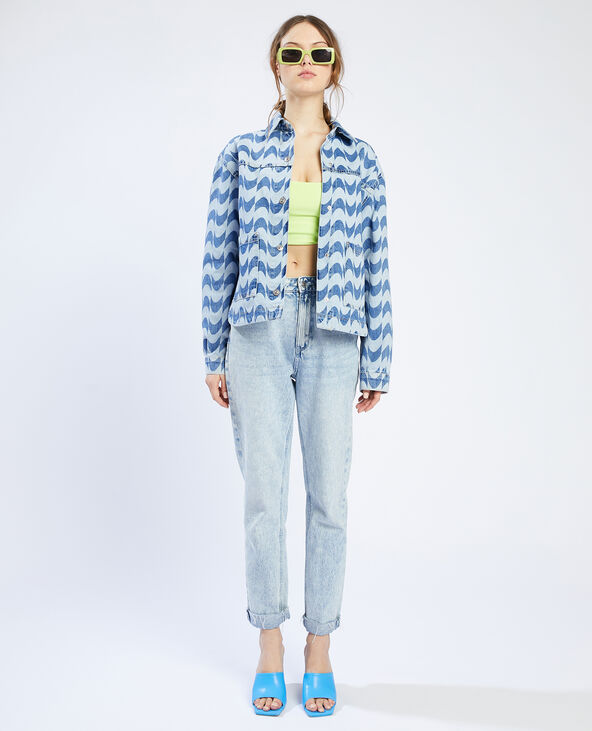 Veste en jean droite bleu - Pimkie