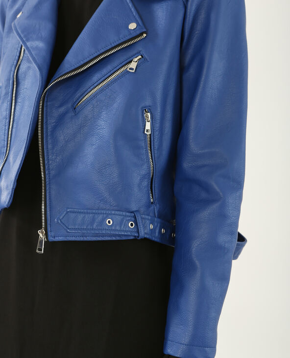 Veste biker en simili cuir