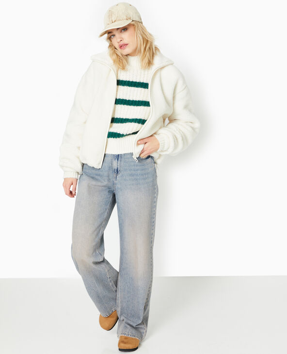 Pull grosse maille avec rayures écru - Pimkie