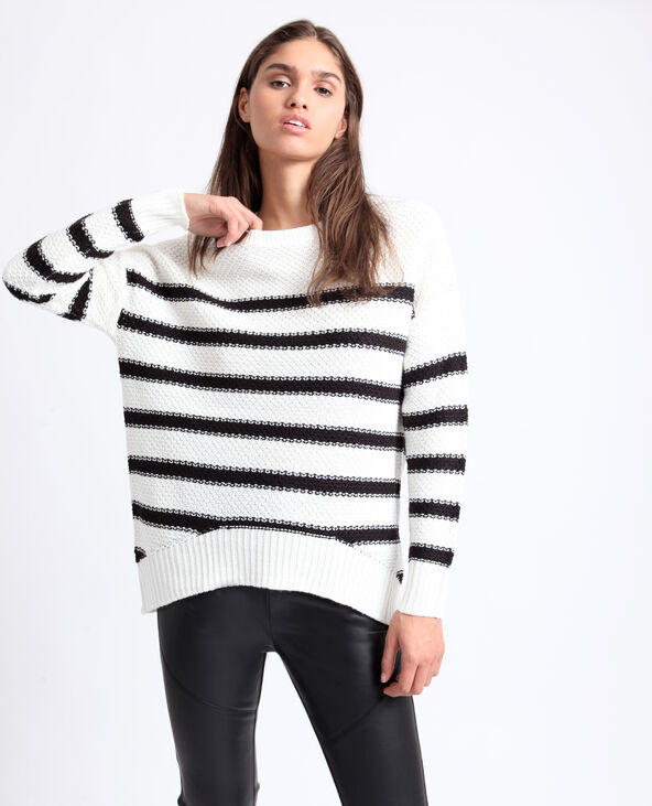 Pull à rayures blanc - Pimkie