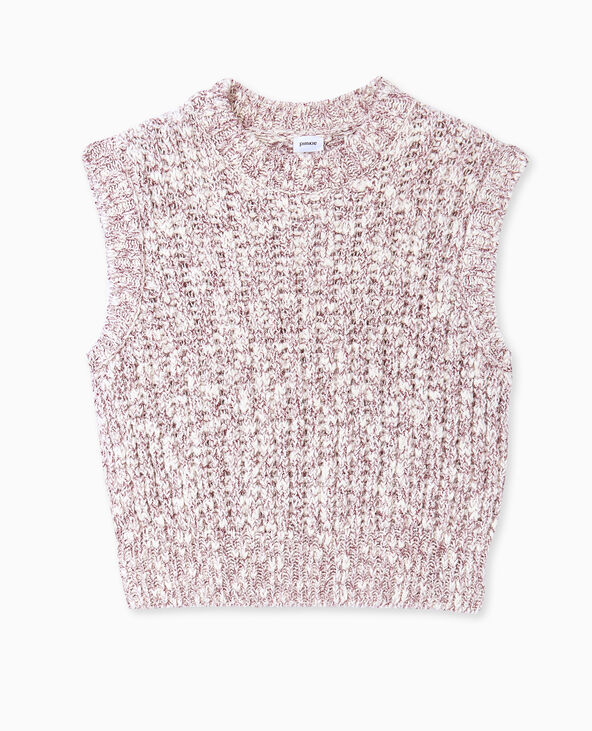 Pull sans manches en maille moulinée lilas - Pimkie