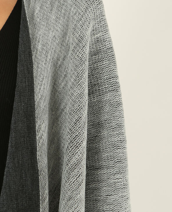 Poncho à franges gris foncé - Pimkie