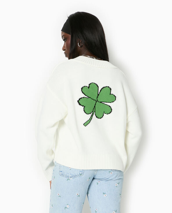 Pull col V blanc - Pimkie