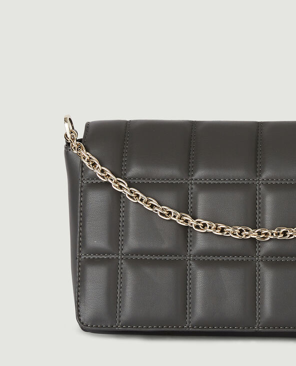Sac matelassé avec chaîne gris foncé - Pimkie