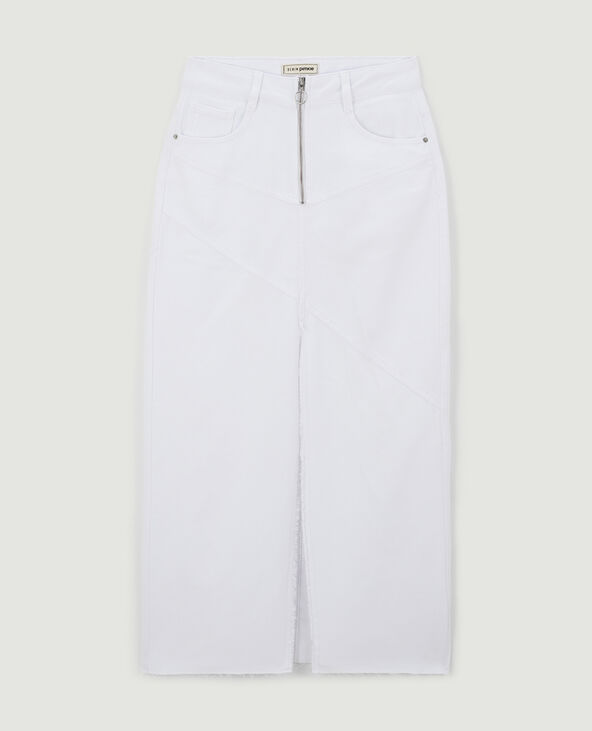 Jupe longue en jean blanc - Pimkie