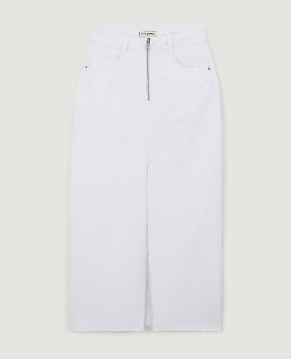 Jupe longue en jean blanc - Pimkie