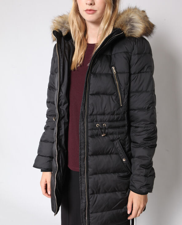 Parka longue à capuche fourrée noir - Pimkie