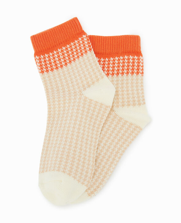Paire de chaussettes motif pied-de-poule beige - Pimkie