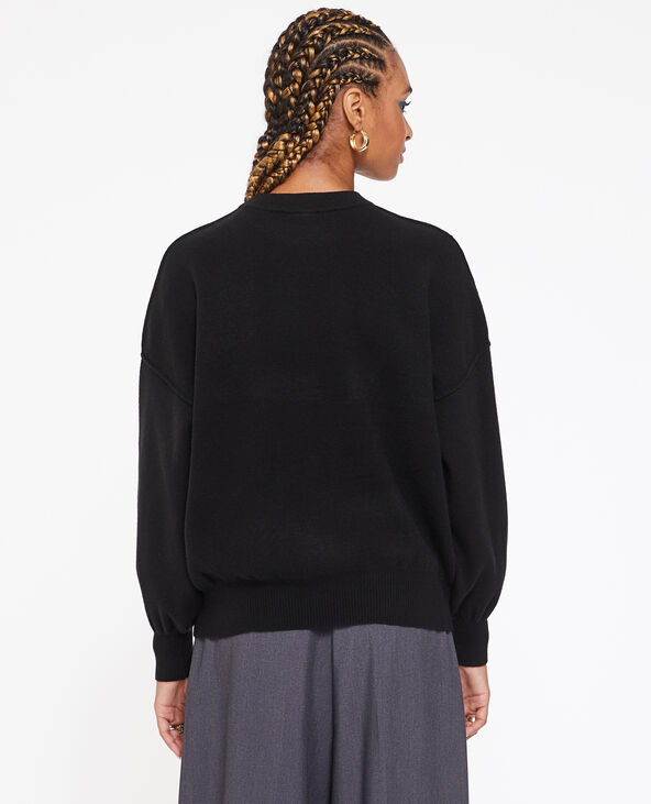 Pull col rond en maille compacte noir - Pimkie