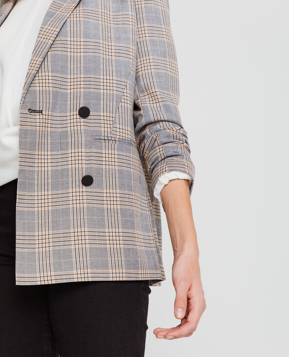 Blazer à carreaux camel - Pimkie