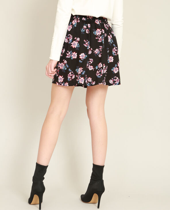 Mini jupe fleurie noir - Pimkie