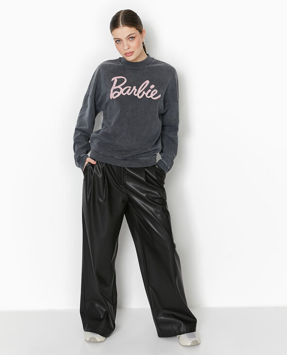 Sweat effet délavé acid wash BARBIE gris foncé - Pimkie