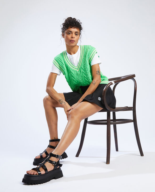 Pull sans manche torsadé vert olive - Pimkie