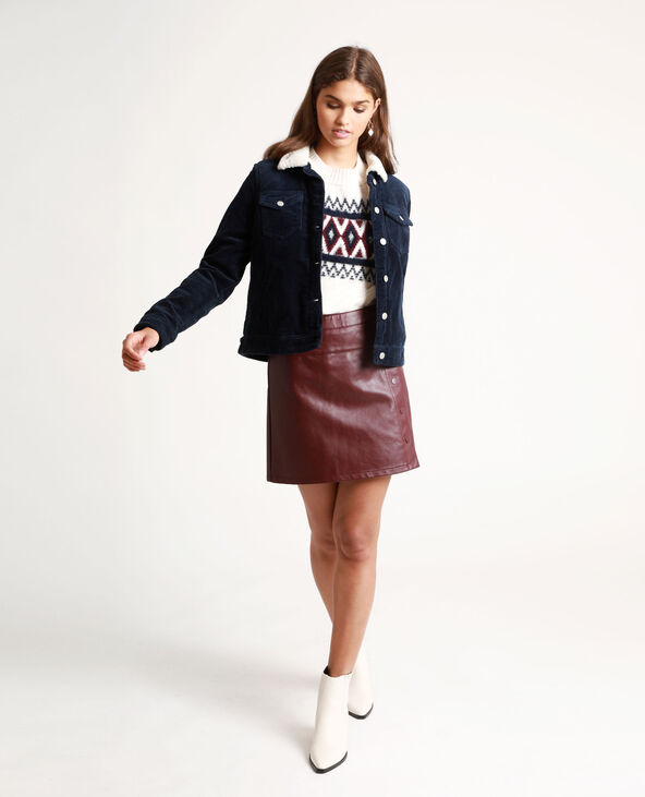 Jupe en faux cuir violet - Pimkie