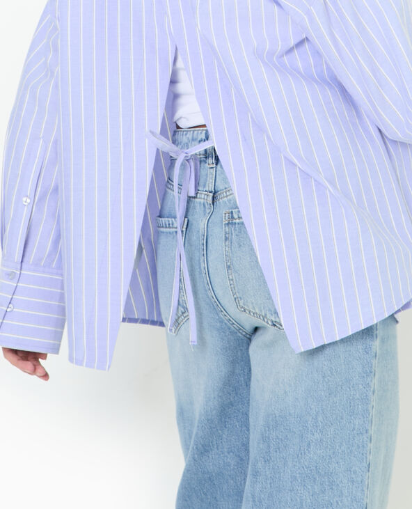 Chemise oversize rayée avec ouverture dos bleu - Pimkie