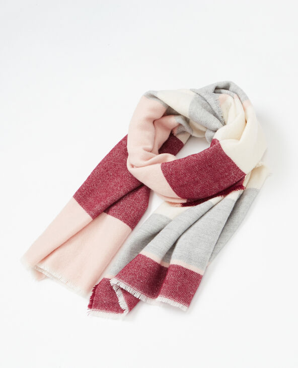 Echarpe plaid à bandes rose clair - Pimkie