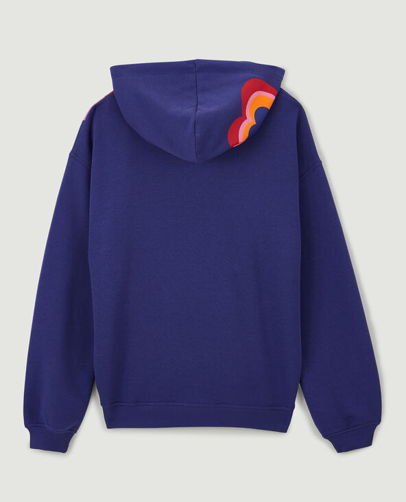 Sweat à capuche imprimé vagues multicolores violet - Pimkie