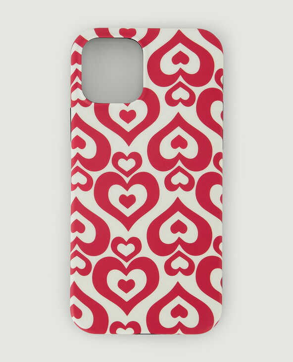 Coque iPhone "cœurs" rouge - Pimkie