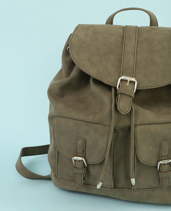 Sac à dos suédine vert kaki - Pimkie