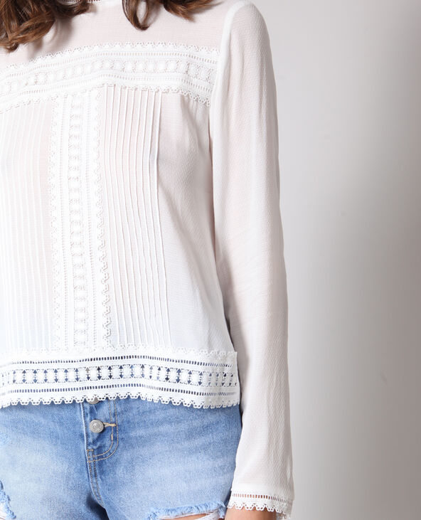 Chemisier à broderies blanc - Pimkie