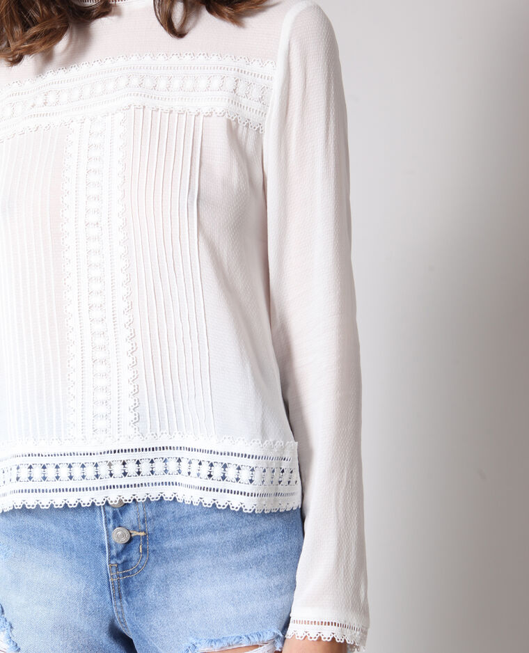 Chemisier à broderies blanc - Pimkie