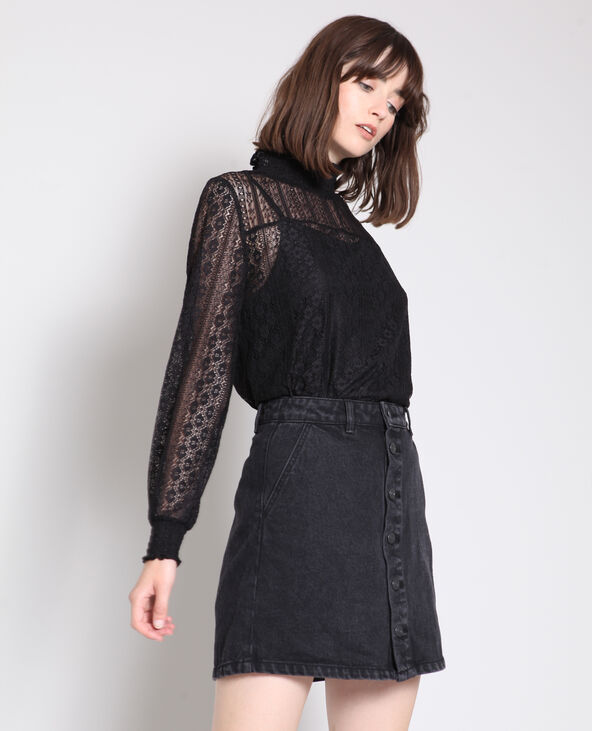 Blouse en dentelle noir - Pimkie