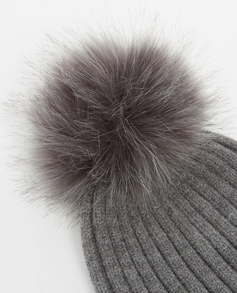 Bonnet à pompon noir - Pimkie