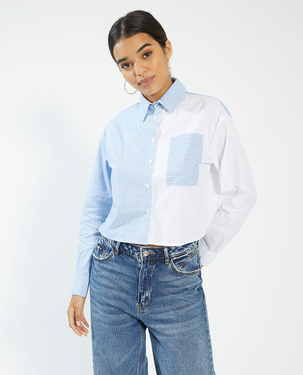 Chemise bicolore rayée blanc - Pimkie