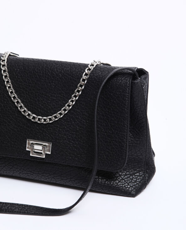 Grand sac en simili cuir noir - Pimkie
