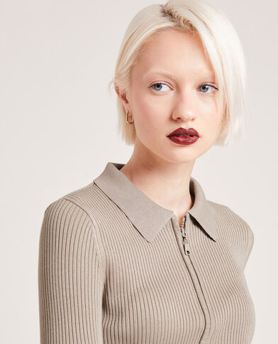 Gilet à col en pointes marron - Pimkie