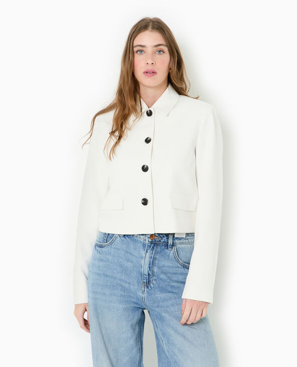 Veste city droite et courte blanc - Pimkie