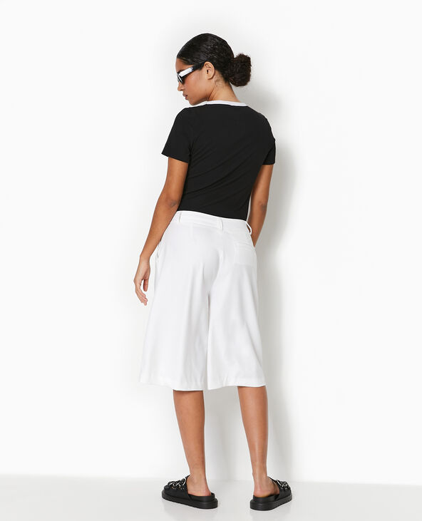 Bermuda city long et large blanc - Pimkie