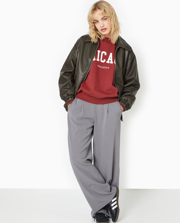 Sweat oversize avec print CHICAGO bordeaux - Pimkie