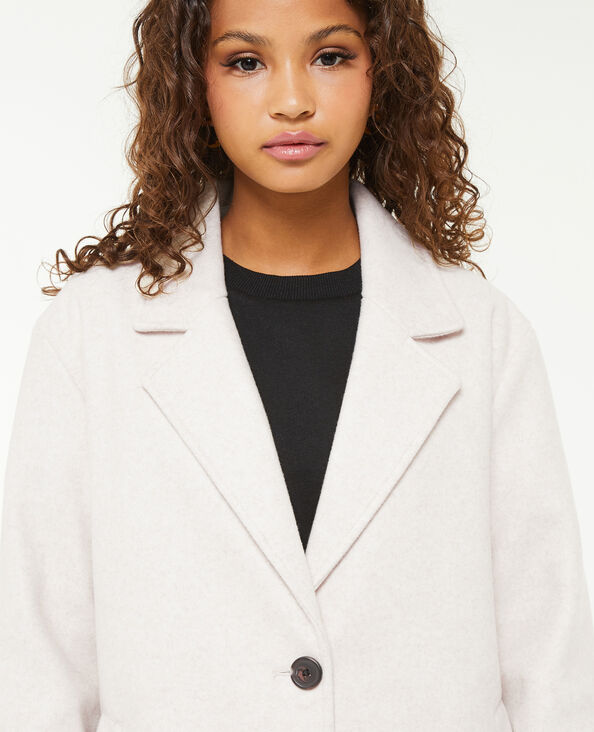Manteau droit col tailleur beige - Pimkie