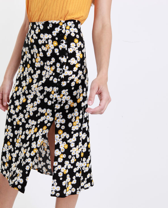 Jupe midi boutonnée noir - Pimkie