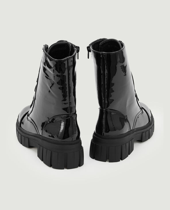 Bottines à lacets semelles chunky noir - Pimkie